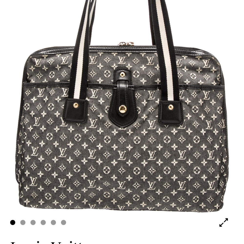 Louis Vuitton Gray and Black Laptop Bag with Monogram Design
